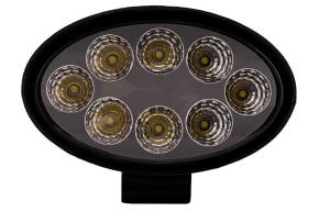 Lampa robocza LED, 24W, 10-30V, 8 EPISTAR LEDx3W, FLOOD, Owalna