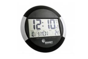 Zegar ścienny LCD wskazania czasu, temperatury pomieszczenia, daty, faz księżyca Granit