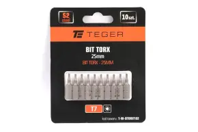 Bit TORX 25 mm/T7 (ZESTAW 10 SZT) / TEGER