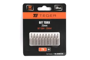 Bit TORX 25 mm/T9 (ZESTAW 10 SZT) / TEGER