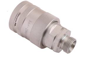 Szybkozłącze hydrauliczne gniazdo z eliminatorem ciśnienia M18x1.5 gwint zew. EURO PUSH-PULL (9100818G) (ISO 7241-A) Waryński