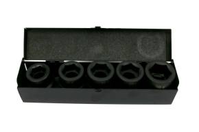 Zestaw nasadek udarowych  1"  5 cz. 27. 30. 32. 33. 36 mm ze stali CrMo DIN 3129 Waryński WMU303