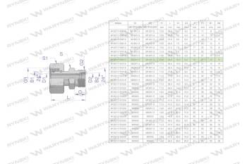 Złączka hydrauliczna metryczna AB (XKOR) A-M22x1.5 15L / B-M14x1.5 08L Waryński