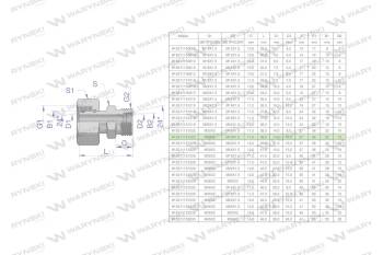 Złączka hydrauliczna metryczna AB (XKOR) A-M30x2 22L / B-M18x1.5 12L Waryński