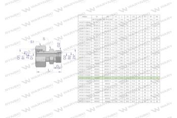 Złączka hydrauliczna metryczna AB (XKOR) A-M36x2 28L / B-M22x1.5 15L Waryński