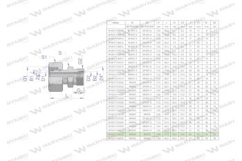 Złączka hydrauliczna metryczna AB (XKOR) A-M45x2 35L / B-M30x2 22L Waryński
