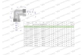 Kolanko hydrauliczne metryczne BB M12x1.5 06L (XW) Waryński