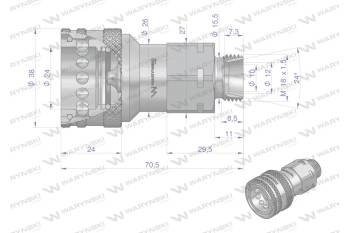 Szybkozlacze hydrauliczne gniazdo z eliminatorem ciśnienia M18x1.5 gwint zewnetrzny EURO (9100818G) (ISO 7241-A) Warynski