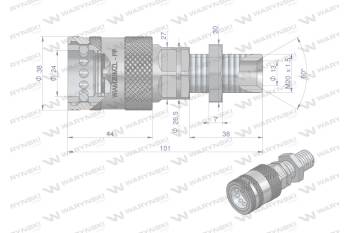 Szybkozłącze hydrauliczne gniazdo long M20x1.5 gwint zewnętrzny EURO PUSH-PULL (ISO 7241-A) Waryński