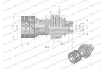Szybkozłącze hydrauliczne gniazdo long z eliminatorem ciśnienia M22x1.5 gwint zewnętrzny EURO (504900) (9199822G/ST) (ISO 7241-A) Waryński