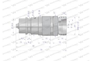 Szybkozłącze hydrauliczne wtyczka  ISO 7241-A EURO XGE18LR-1/2