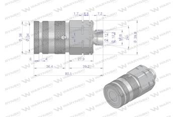 Szybkozłącze hydrauliczne suchoodcinające gniazdo M18x1.5 12L gwint zewnętrzny ISO16028 Waryński
