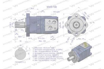 Silnik hydrauliczny orbitalny WMS 160 cm3/obr 160 bar max.225 bar Waryński