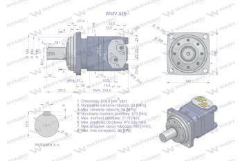 Silnik hydrauliczny orbitalny WMV 315 cm3/obr 200 bar max.280 bar Waryński