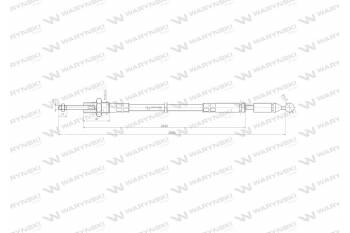Linka do sterowania rozdzielaczem na kulkę stalowa L-2500mm Waryński